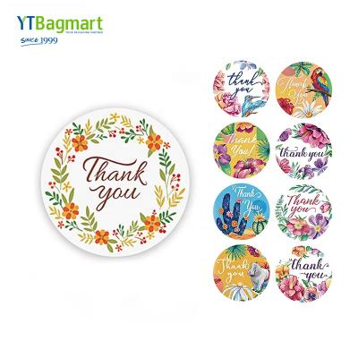 China YTBagmart Sticker Roll Waterproof Private Logo Label Self Adhesive Small Round Customized Cartoon Thank You Label Sticker for sale