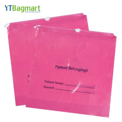 China YTBagmart Hospital Recyclable Custom Printed LDPE HDPE Medicine Packaging Pharmacy Plastic Drawstring Patient Belonging Bag With Logo for sale