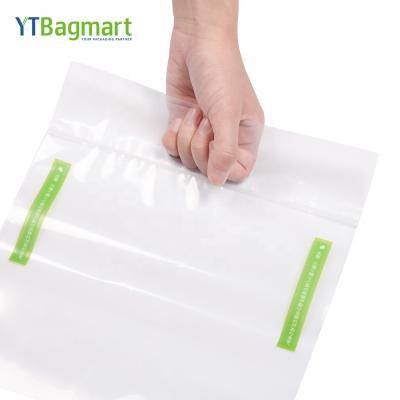 China YTBagmart Custom Plastic LDPE Shopping Handle Recyclable OEM Thick Resealable Transparent Clear PE Poly Sachet Die Cut Zipper Bags for sale