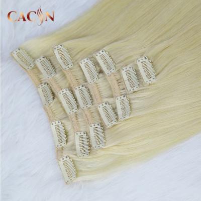 China Premium Quality Different Color Virgin Grade 12a Blonde Body Wave Hair Clip In Extensions for sale