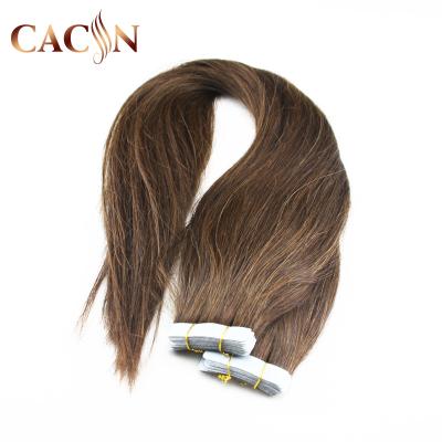 China Silky straight wave skin weft tape in keratin hair seamless extension, 75cm remy tape in hair extension for sale