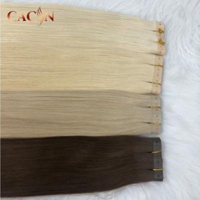 China Wholesale Russian Silky Straight Wave Tape In Hair Extension Remy Virgin Straight Tape-in ​​Hair Extension for sale