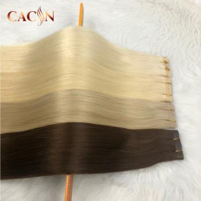 China European Straight Double Wave Silky Straight Pulled Tape In 100% Virgin Remy Hair Extension Wholesale Tape-in ​​Hair Extension for sale