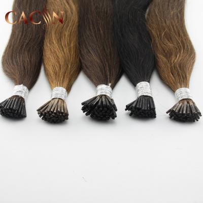 China Wholesale Silky Straight Double Wave Indian Hair Keratin i Tip Raw Pulled Hair Extension for sale