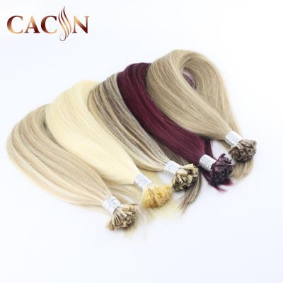 China Silky straight wave brazilian hair weaves blonde and brown, u-tip yaki hair extension, micro loop hair extensions for sale