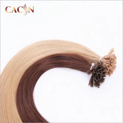 China Factory Wholesale Silky Straight Brown Ombre Wave Mix Color V Tip Hair Extension for sale