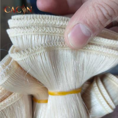 China Silky Straight Wave Grade 12a Cuticle Aligned Russian Super Virgin Human Hair Double Drawn Silky Flat Weft Extensions for sale