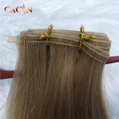 China Remy Double Drawn Silky Straight Russian Hair 100 Flat Wave Weft for sale