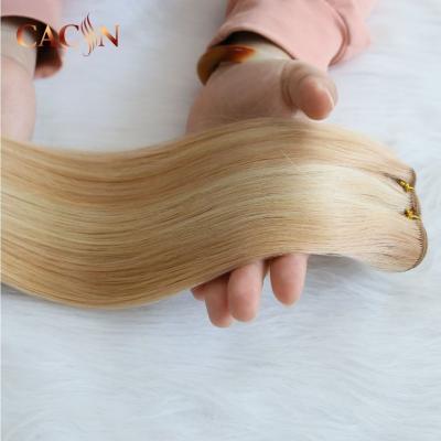 China New 2021 Silky Straight Wave Private Label Hair Extensions Machine Double Weft Russian Weft for sale