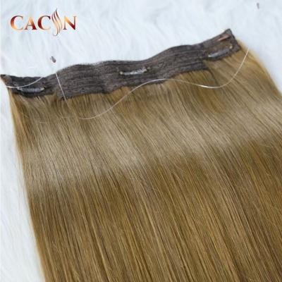 China Silky Straight Wave Top Selling Raw Unprocessed Virgin Human Hair Halo Halo Extensions for sale