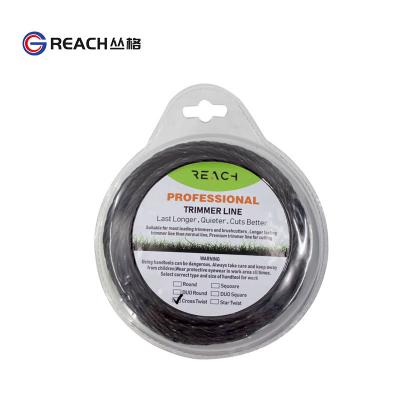 China Grass cutter Cross twist 3.3mm trimmer line with Blister pack High Quality trimmer line for Brush cutter 15M for sale