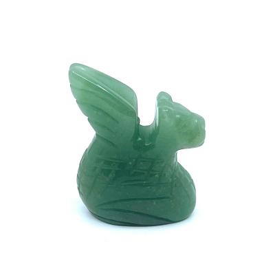 China Other Natural Hand Carved Flying Dragon Gemstone Green Aventurine Figurine for sale