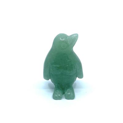 China Other Natural Gemstone Green Aventurine Hand Carved Penguin Figurine for sale