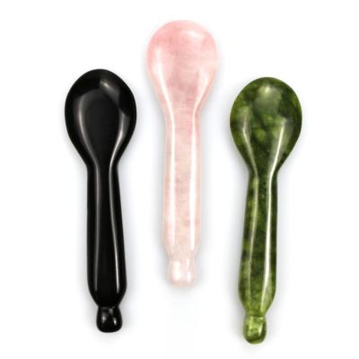 China Face Wholesale Assorted Natural Gemstone Guasha Spoon for sale