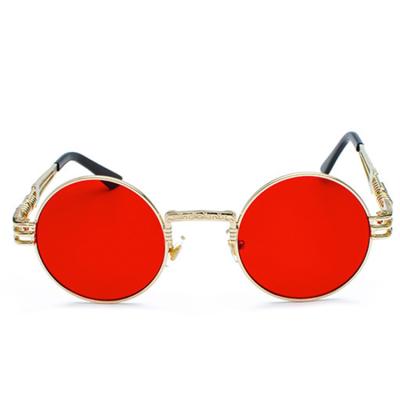 China Fashion Sunglasses 2020 Custom LOGO Alloy Round Vintage Steampunk Sunglasses for sale