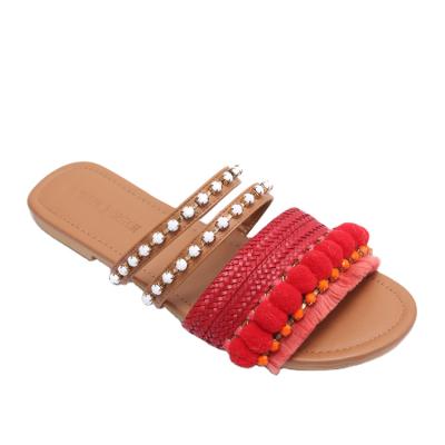 China Sandal Flats Fashion Design Summer Style Ladies Flat Sandals Sandals Shoes Bohemian Women for sale