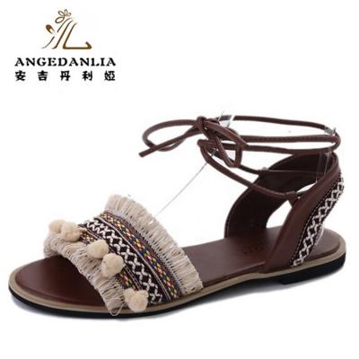 China 2019 new design summer wholesale china women rubber flat sandals for sale