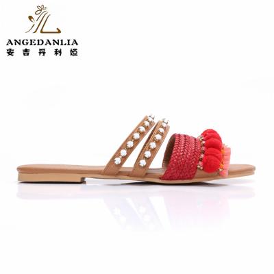 China Fashion\comfortable sandals\goods 2019 latest hot sale ladies and fancy slippers ladies sandal for sale