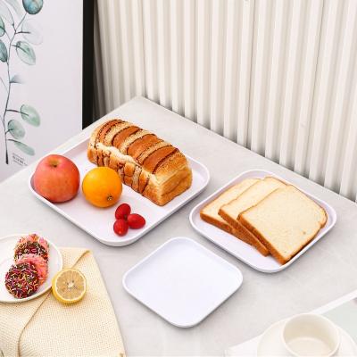 China Wedding Party Reusable Reusable Hard Cheap Plastic Square Dish Food Square Food Tray for sale