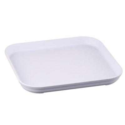 China Factory Wholesale Viable White Breakfast Tray Geometric Square Fruit Plate Plastic Storage Snack Serving Tray for sale