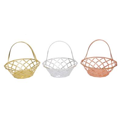 China Viable Custom Wholesale Price Wedding Easter Egg Folding Laundry Hamper Gold Plated Plastic Hamper Storage for sale