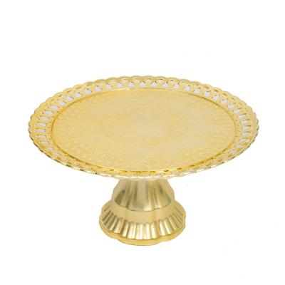 China Traditional Plastic Cake Tray With Stander Round Shape Gold Color Silver Color for sale