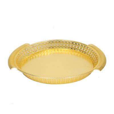 China Traditional Plastic Tray Gold Fruit Platter Wedding Plastic Tray for sale