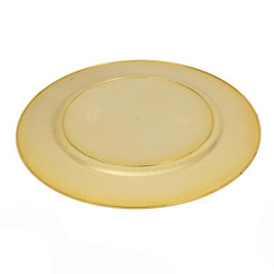 China Glamorous Support Pattern Waist Shape Custom Injection Mold Gold Plated Round Food Round Plastic Tray for sale