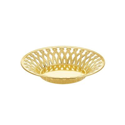 China Stocked Non-Toxic PP Plating Luxury Irregular Fruit Gold Sliver Fruit Dish for sale