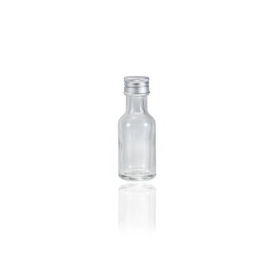 China Mini Alcohol 30ml Eco-Friendly Recyclable Running Spirit Liquor Glass Bottle Mini Beverage Juice Wine Vodka With Metal Screw Top for sale