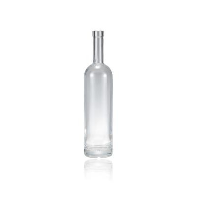 China Competitive Price 750ml 75cl High Brandy Glass Bottle For Alcohol Eco-friendly Recyclable White Vodka Liquor Empty Wine Bottle for sale