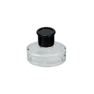 China Eco-Friendly Recyclable Makers Empty Transparent 50ml Oval Shape Glass Pen Ink Bottle Separate Ink Bottle With Black Cap for sale