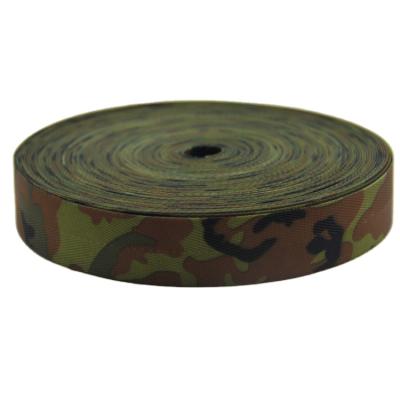 China wholesale elastic made in china camouflage webbing belt accessories polyester print military webbing for sale