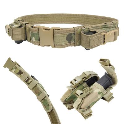 China Buckle Nylon Outdoor Army Sports Belt Duty Combat Training Function Tactical Belt with Gun Holster for sale