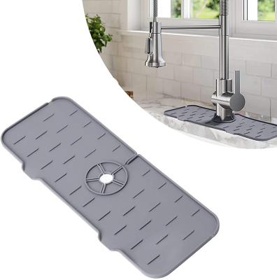 China Sustainable Rise Silicone Faucet Sink Mat, Splash Guard Catcher Faucet Absorbent Mat Catching Splash Drying Mat For Kitchen Countertop for sale