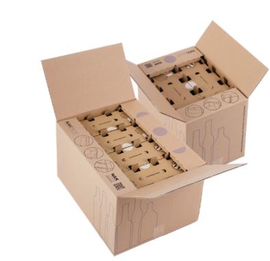 China Recycled Materials Custom Packaging Box For Wine Bottles With Dividend Inserts Corrugated Cardboard for sale