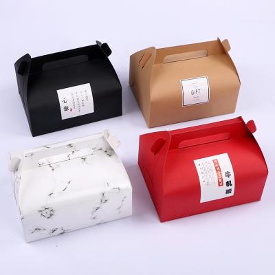 China Recyclable White Kraft Paper Cardboard Red Card Paper Nougat Candy Cake Gift Box for sale