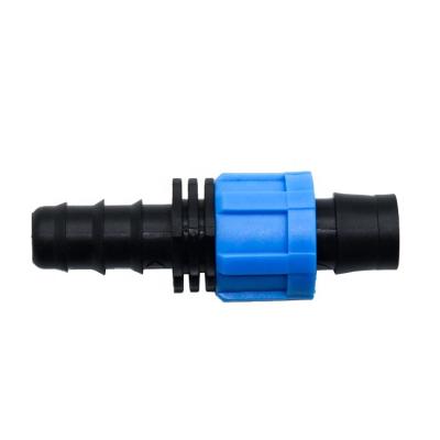 China Agriculture Irrigation Drip Tape Hose Plastic Fitting Connectors Drip Irrigation Fittings Drip Tape Barbed Coupling for sale