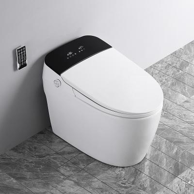 China Intelligent Watermark Auto Operation Ceramic One-Piece Automatic Flush Sensor Strap Smart Toilet Toilet for sale