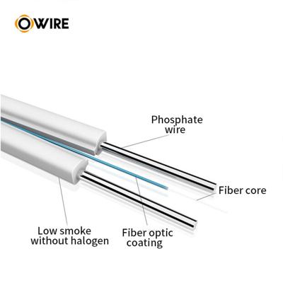 China Indoor outdoor 3km 1 2 4 48 core 6mm g657 g652 ftth optical fiber drop cable wire for sale