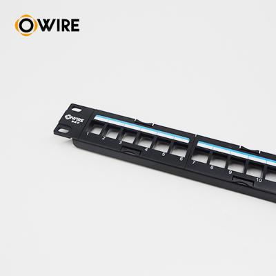 China Owire 24/48Ports Cat5e UTP Network Patch Panel With Keystone Jack and Yellow Knife à venda