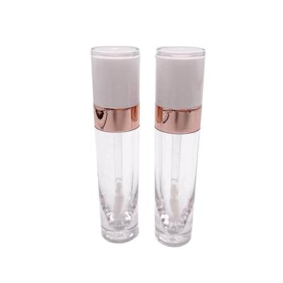 China 6.5ml Elegant White And Gold Lip Gloss Tubes Double Wall Lip Label Tubes Custom Containers Lip Gloss Lip Gloss Packaging Use for sale