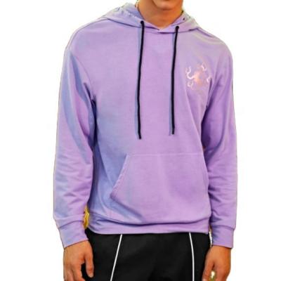 China Anti-Wrinkle New Design Hot Sale Preppy Lilac Purple Polyester Long Sleeve Sweatshirt Types Slogan Graphic Hoodie for sale