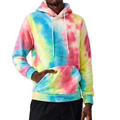 China Custom Preppy 100% Polyester Types Anti-pilling Mens Long Sleeve Pullovers 3d Distressed Blank Tie Dye Up Hoodie Hoody for sale