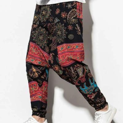 China New Design High Quality Types Best Selling Anti-wrinkle Sport Printing Tribal Harem Pants Men's Pants for sale