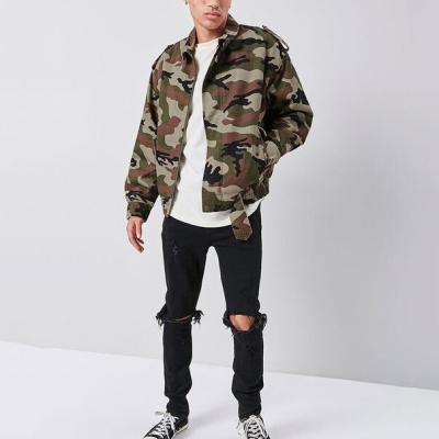 China Cotton Men Jackets Snap Button Long Sleeve Camouflage Faux Shearling Windproof Casual Plus Zipper Striped Jacket for sale