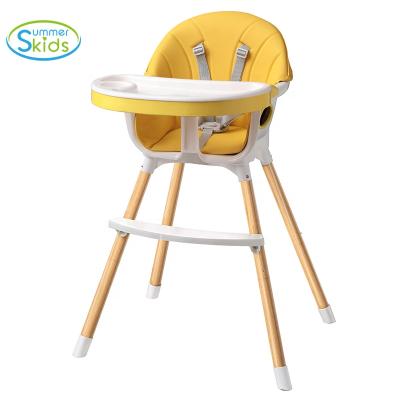 China Modern Hot Sale PU Cushion 3 In 1 Portable Plastic High Baby Feeding Dining Chair for sale