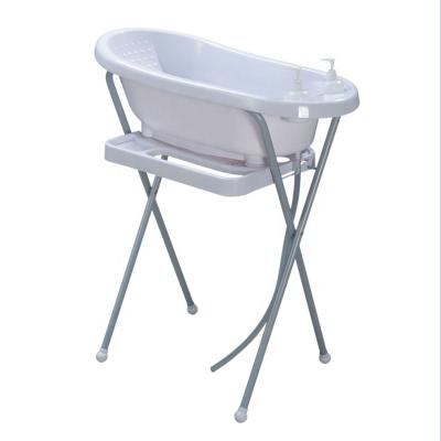 China PP+steel baby bathtub with stand for baby shower and changing for sale