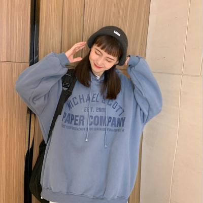 China Autumn And Winterinshooded Drawstring Letter Print Long Sleeve Loose Casual Women's Sweater for sale