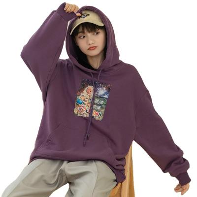 China Viable Original Digital Printing Pullover Cotton Autumn New Hooded College Lazy Upper Hoodie Women's Sweater for sale